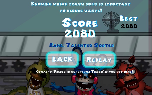 Foxy Hungry Trash ranking menu and the best score